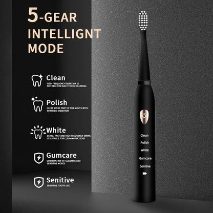 LuxFresh Sonic Electric Toothbrush – 5 Modes for a Superior Clean